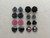 Black and plum resin flower cabochons