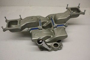 Small Block Chevy Offenhauser Cross Ram Intake Manifold w Extensions Oil Fill