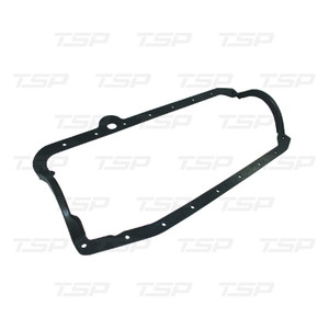 Small Block Chevy 1980-1985 One-Piece Oil Pan Gasket Passenger Side Dipstick Black Neoprene 