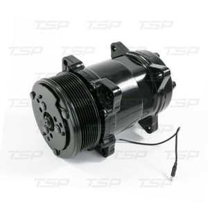 Sanden 508 Style Black Aluminum Serpentine A/C Compressor