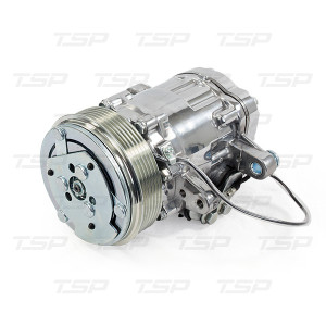 Sanden SD7 Style Silver Clutch Chrome Aluminum Serpentine A/C Compressor