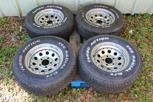 Chrome 14 x 6 Modular Wheels w 225 70 R14 Tires 3.5 Backspace Slotted 4 1/2 4 3/4