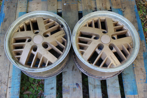 16 X 8 Aluminum Finned Gold Trans Am Firebird Wheels 5 on 4 3/4 