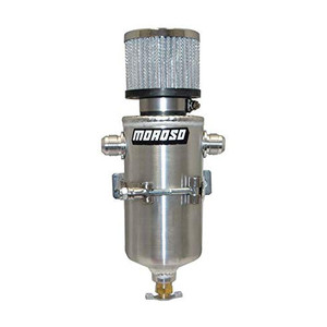 Moroso 85468 Aluminum Oil Breather Tank Dual -10 AN Inlet Outlet