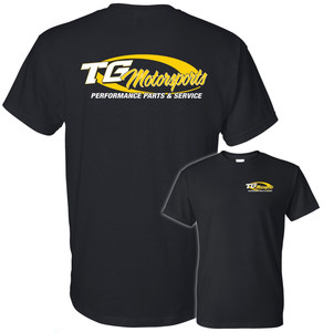 TG Motorsports Logo 2 Color T-shirt Black White Yellow