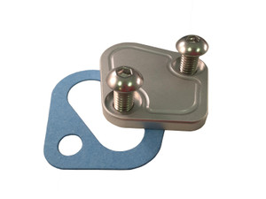 PRP-7150 Clear Silver Aluminum Big Block Chevy Fuel Pump Block-Off Plate