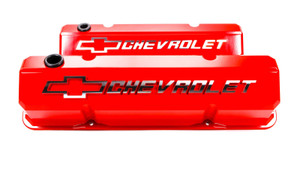Proform 141-931 Small Block Chevy Red GM Licensed Tall Slant Edge Valve Covers