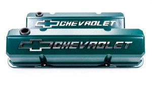 Proform 141-933 Small Block Chevy Green GM Licensed Tall Slant Edge Valve Covers