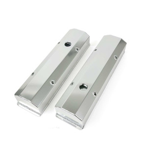 Chevy Small Block Long Bolt Fabricated Aluminum Valve Covers with Breather Holes