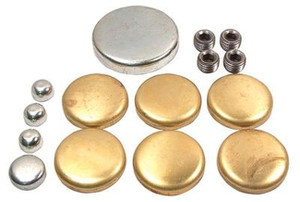 Small Block Ford  Brass Freeze Plug Kit Cam Plug Oil Galley Pipe Plugs