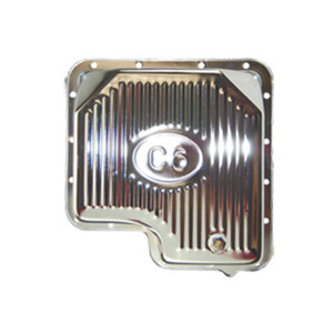 Ford C6 Raised Finned Chrome Steel High-Capacity Transmission Pan