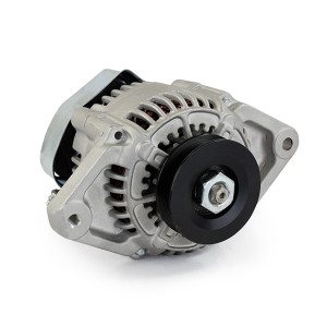 Satin Nippondenso Style 90 Amp Mini Race Alternator 90 Amp V Belt 1 Wire 