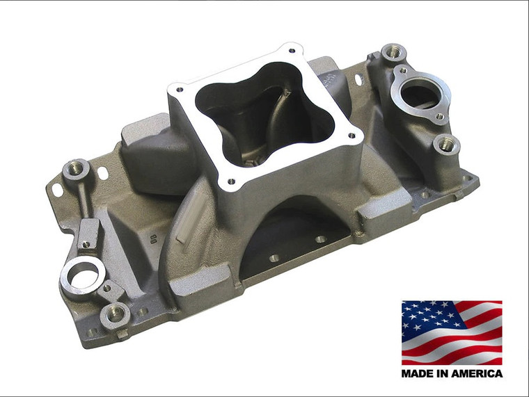 BMP 061050 Small Block Chevy Aluminum Intake Manifold 4500 Dominator Carb Flange