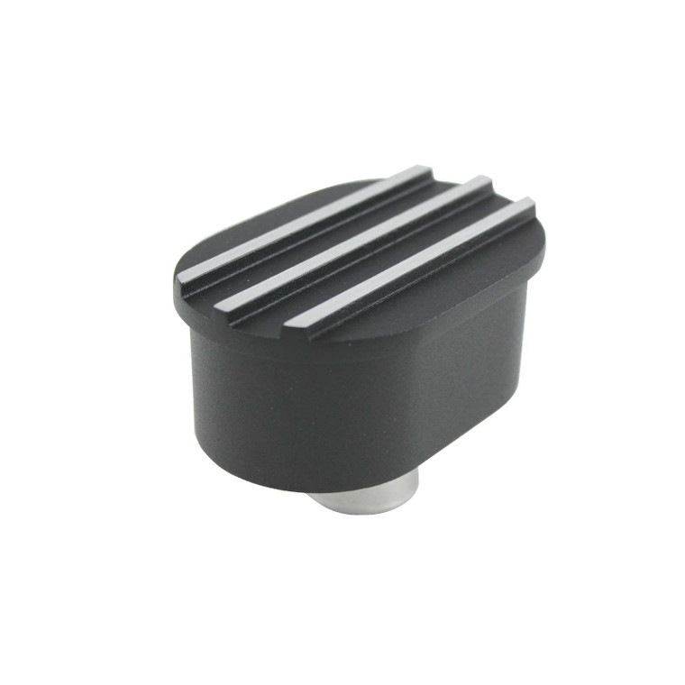 Black Finned Billet Aluminum Oval Push-In Breather Universal
