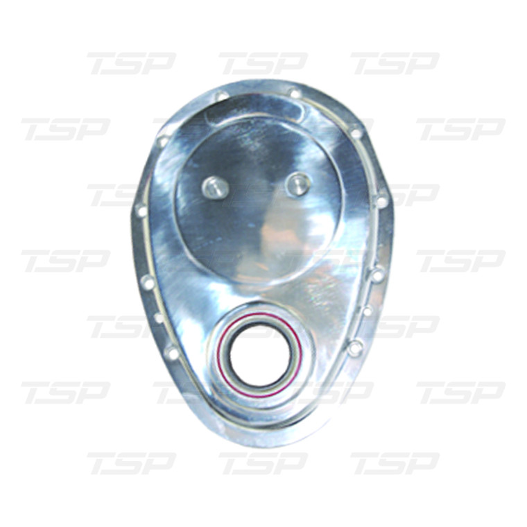 Small Block Chevy Polished Aluminum Timing Chain Cover w Seal