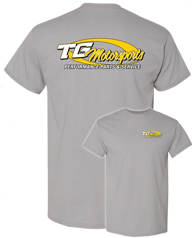 TG Motorsports Logo 2 Color T-shirt Grey White Yellow