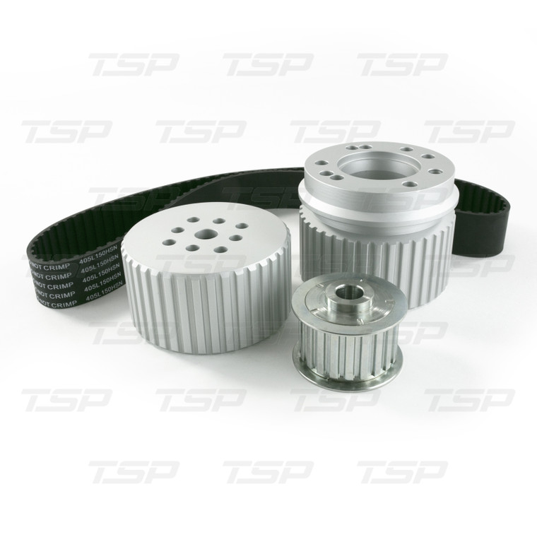 TSP 10090 Small Block Chevy Short WP Gilmer Drive Pulley Kit Billet Aluminum