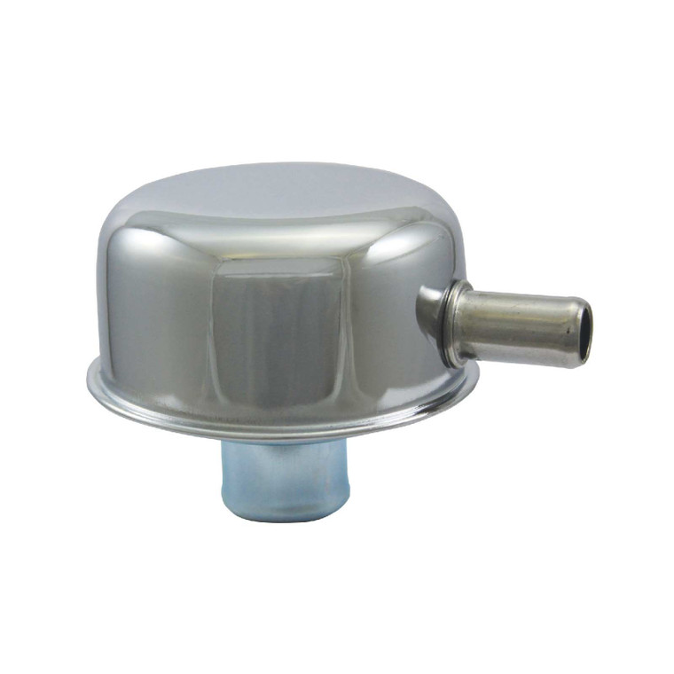 Chrome Steel Round Push-In Breather with PCV Valve
