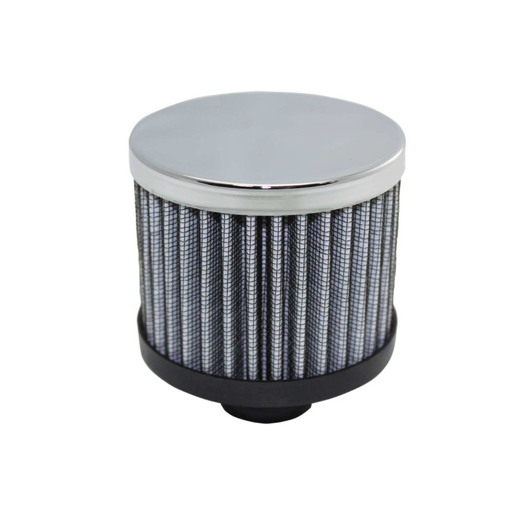 Chrome Steel Round Push-In Breather with Washable Filter