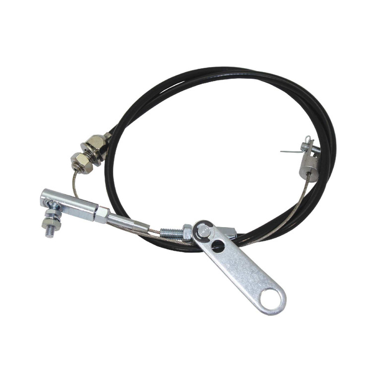 Universal 24" Braided Stainless Steel Throttle Cable with Black Plastic Jacket