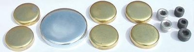 Big Block Ford  Brass Freeze Plug Kit Cam Plug Oil Galley Pipe Plugs