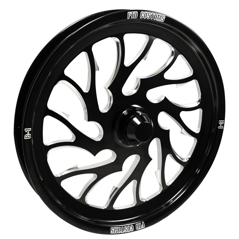 B1 Black Contrast Dragster Spindle Mount Front Wheels