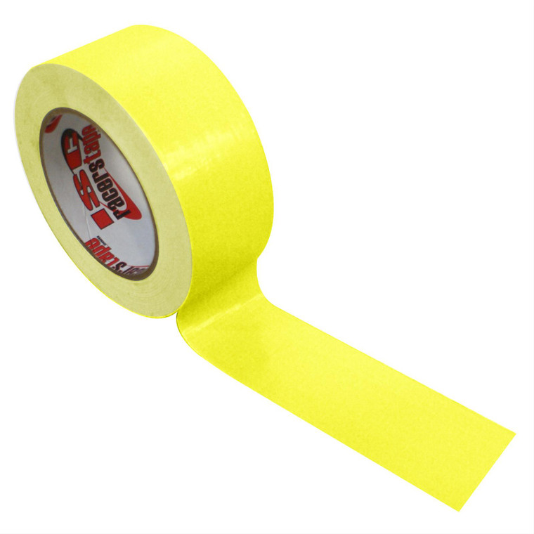 ISC Racers Tape RT2003N 2" Wide x 90' Long  Roll of Neon Yellow Standard Duty