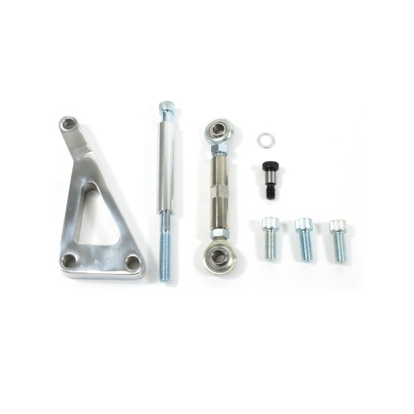 Small Block Chevy Polished Aluminum Long Water Pump Alternator Bracket Kit