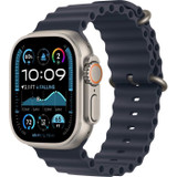 Apple Watch Ultra 2 GPS + Cellular - 49mm - Θήκη από φυσικό τιτάνιο - Βραχιόλι με μπρασελέ Navy Ocean Band (CDWATU2CEL49NANO-el)