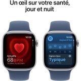 Apple Watch Series 10 GPS - 42mm - Ασημί θήκη αλουμινίου - Αθλητικό λουράκι Denim - S/M (CDWAT1042SILSM-el)