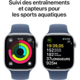 Apple Watch Series 10 GPS - 46mm - Ασημί θήκη αλουμινίου - Αθλητικό λουράκι Denim - M/L (CDWAT1046SILML-el)