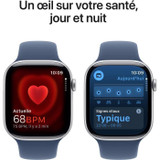 Apple Watch Series 10 GPS - 46mm - Ασημί θήκη αλουμινίου - Αθλητικό λουράκι Denim - M/L (CDWAT1046SILML-el)