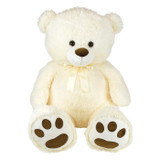 Αρκουδάκι κρεμ με φιόγκο +/- 100 cm - PLANET PLUSH - Μεγάλο αρκουδάκι 1 μέτρου κρεμ, ακαταμάχητα μαλακό. (CDJEM3298061008814-el)