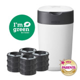 Tommee Tippee - Starter Pack - Κάδος πάνες + 12 ανταλλακτικά - Twist and Click Sangenic Tec - Λευκό (CDTOM5010415510051-el)