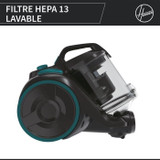 Ηλεκτρική σκούπα χωρίς σακούλα - CANDY CAF34HM - 800 W - 2,5 L δοχείο - 79 dBA - Πλένεται φίλτρο HEPA 13 (CDCAN8059019079035-el)