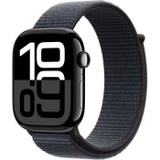 Apple Watch Series 10 GPS - 46mm - Μαύρη θήκη αλουμινίου Jet Black - Αθλητικό λουράκι Ink Loop Strap (CDWAT1046BLALOO-el)