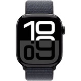 Apple Watch Series 10 GPS - 46mm - Μαύρη θήκη αλουμινίου Jet Black - Αθλητικό λουράκι Ink Loop Strap (CDWAT1046BLALOO-el)