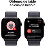 Apple Watch Series 10 GPS - 46mm - Μαύρη θήκη αλουμινίου Jet Black - Αθλητικό λουράκι Ink Loop Strap (CDWAT1046BLALOO-el)