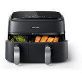 Φριτέζα χωρίς λάδι - PHILIPS - Airfryer XXL NA351/00 - Διπλή δεξαμενή 9L - 8 προεπιλογές - Μαύρο (CDPHI1720310801120-el)