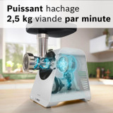 Μηχανή Κιμά - BOSCH - MFWS420W Series 4 - Λευκό - 500 W - μπλοκαρισμένο μοτέρ 1900 W - 2,5 kg/min - 2 ταχύτητες - 2 σχάρες άλεσης (CDBOS4242005433711-el)