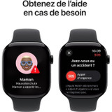 Apple Watch Series 10 GPS - 46mm - Μαύρη θήκη αλουμινίου Jet Black - Μαύρο αθλητικό λουράκι - S/M (CDWAT1046BLASM-el)