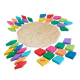 Fisher-Price-ξύλινο παζλ Mandala-40 τεμαχίων γεωμετρικό παζλ μοτίβο HXT94 (CDMATHXT94-el)