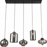 Κρεμαστό φωτιστικό Ava Smoke Glass 5-Light Mix (ORDGPL-5A-el)