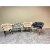 Eva Chair Velvet Μαύρο χρυσό πλαίσιο (ORDY-364GB-el)