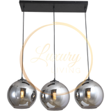 Κρεμαστό φωτιστικό Smoke Glass 3-Light Straight (ORDGPL-3R-el)