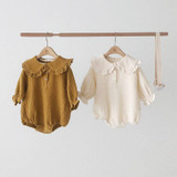 Annie & Charles® λινό παντελόνι με γιακά κρεμ-λευκό, 3-6M (ORDAC11936-el)