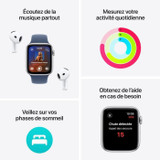 Apple Watch SE GPS + Cellular - 44mm - Θήκη αλουμινίου Midnight - Αθλητικό λουράκι Midnight - M/L (CDWATSECEL44MIDML-el)