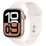 Apple Watch Series 10 GPS + Cellular - 42mm - Θήκη από ροζ χρυσό αλουμίνιο - Αθλητικό λουράκι σε ανοιχτό ρουζ - M/L (CDWAT10CEL42ROSML-el)