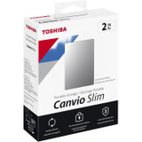 Εξωτερικός σκληρός δίσκος - Toshiba - Canvio Slim - 2 to - Ασημί (CDTOS4260557510698-el)