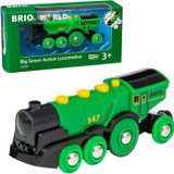 BRIO World - 33593 - Ισχυρή πράσινη ατμομηχανή με μπαταρίες - Ξύλινο παιχνίδι (CDBRI7312350335934-el)
